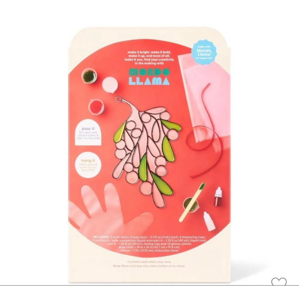 NEW Mondo Llama Arts & Crafts Resin Suncatcher Kit One Size Green Orange